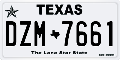 TX license plate DZM7661