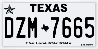 TX license plate DZM7665