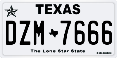 TX license plate DZM7666