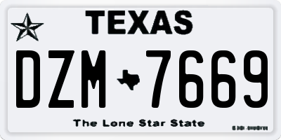 TX license plate DZM7669