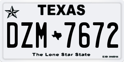 TX license plate DZM7672