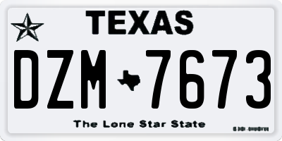 TX license plate DZM7673