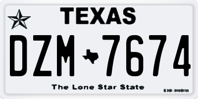 TX license plate DZM7674