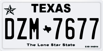 TX license plate DZM7677