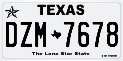 TX license plate DZM7678