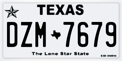 TX license plate DZM7679