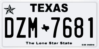 TX license plate DZM7681