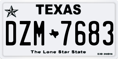 TX license plate DZM7683