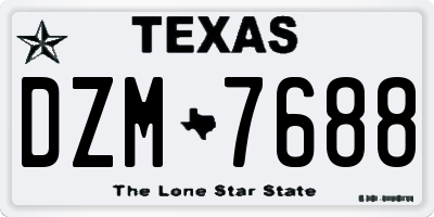 TX license plate DZM7688