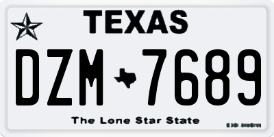 TX license plate DZM7689
