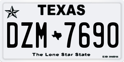 TX license plate DZM7690