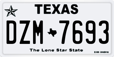 TX license plate DZM7693