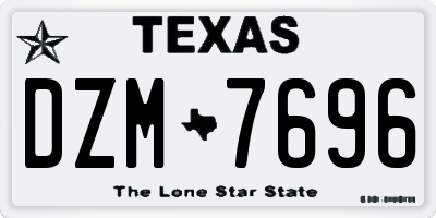 TX license plate DZM7696