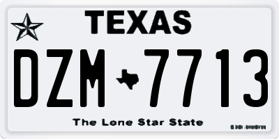 TX license plate DZM7713