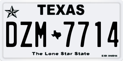 TX license plate DZM7714