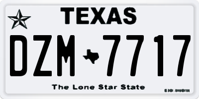TX license plate DZM7717
