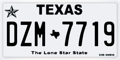 TX license plate DZM7719