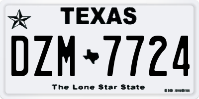 TX license plate DZM7724