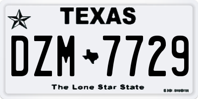 TX license plate DZM7729
