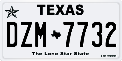 TX license plate DZM7732