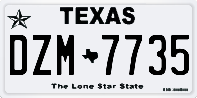 TX license plate DZM7735