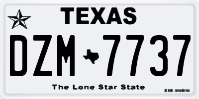 TX license plate DZM7737