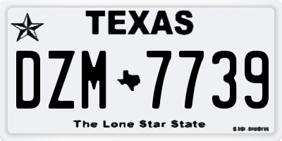 TX license plate DZM7739