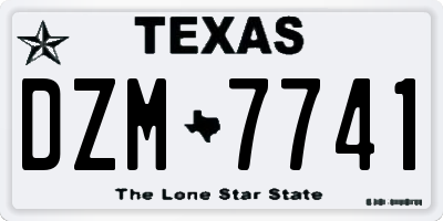 TX license plate DZM7741
