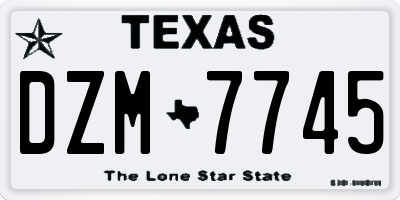 TX license plate DZM7745