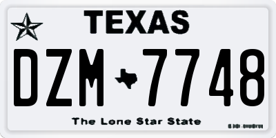 TX license plate DZM7748
