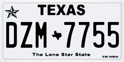 TX license plate DZM7755