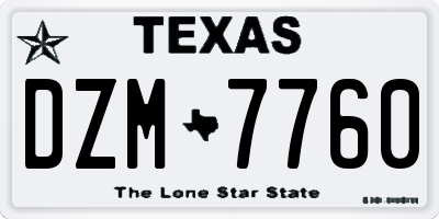 TX license plate DZM7760