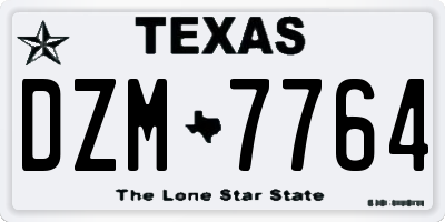 TX license plate DZM7764
