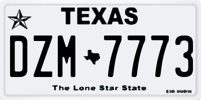 TX license plate DZM7773