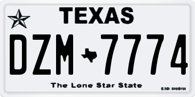 TX license plate DZM7774