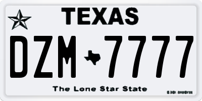 TX license plate DZM7777