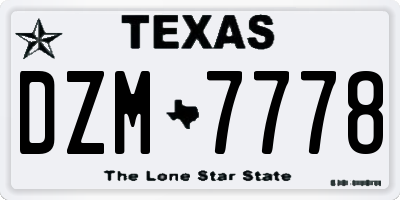 TX license plate DZM7778