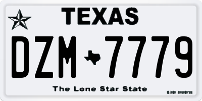 TX license plate DZM7779