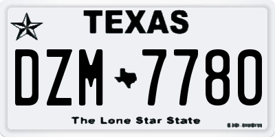 TX license plate DZM7780