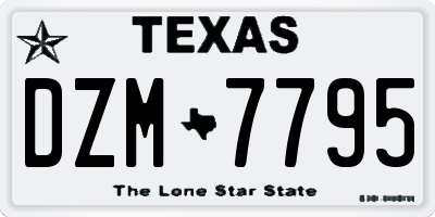 TX license plate DZM7795