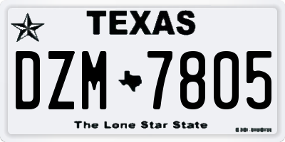 TX license plate DZM7805