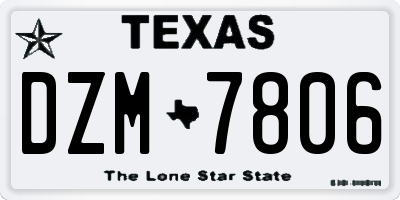 TX license plate DZM7806