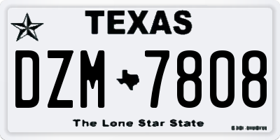 TX license plate DZM7808