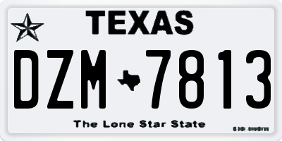 TX license plate DZM7813