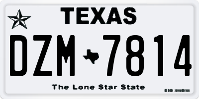 TX license plate DZM7814