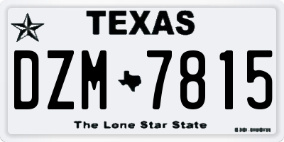 TX license plate DZM7815