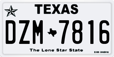 TX license plate DZM7816