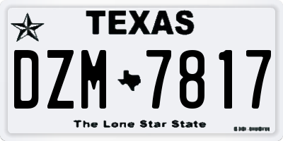 TX license plate DZM7817