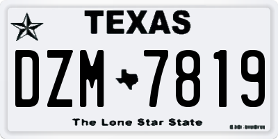 TX license plate DZM7819