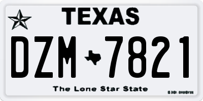 TX license plate DZM7821